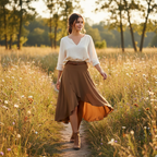 Olivia | Women's Midi Skirt With Draped Layers And Asymmetric Hem | Elegant