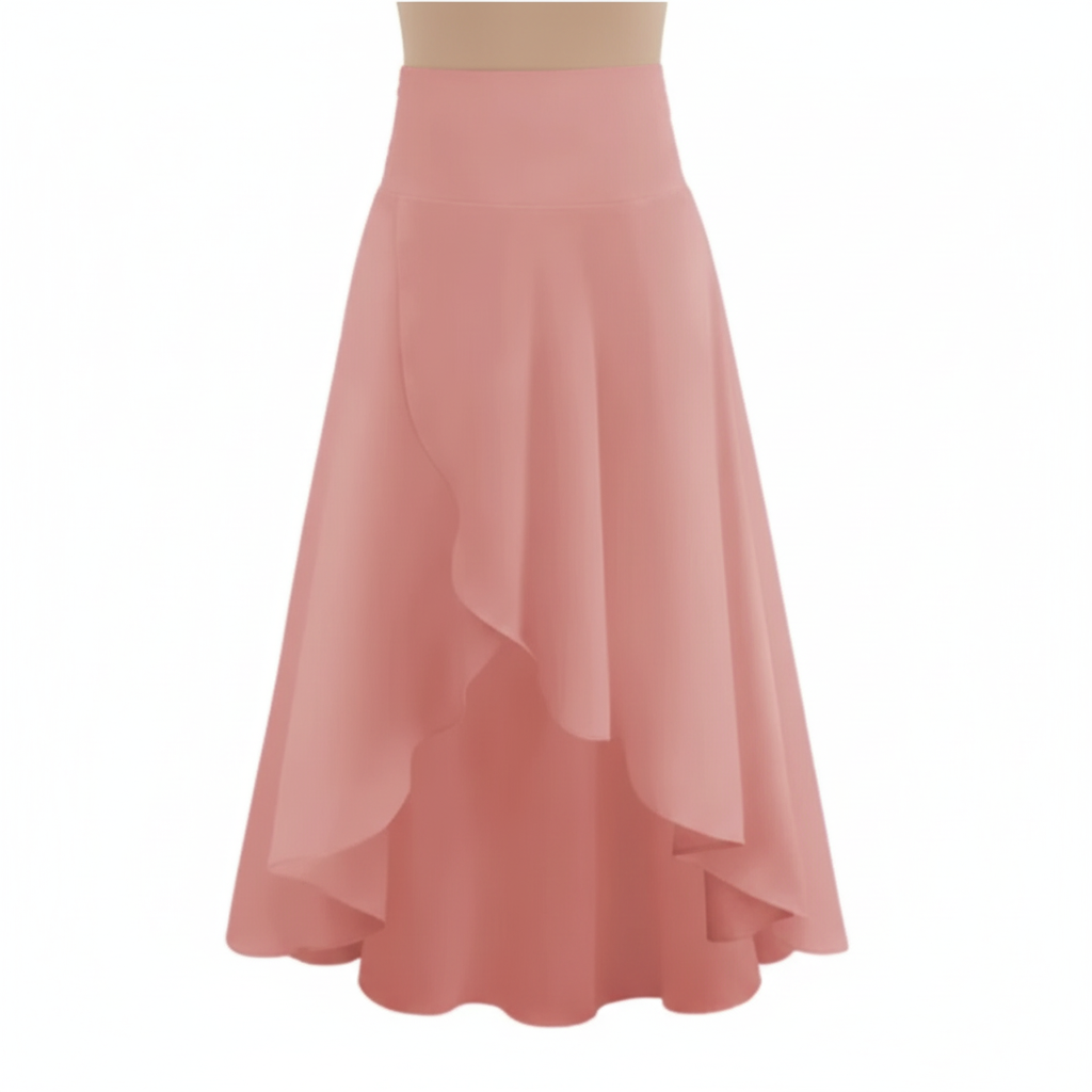 Olivia | Women's Midi Skirt With Draped Layers And Asymmetric Hem | Elegant
