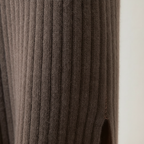 Olivia | Women's Midi Skirt With Ribbed Texture And Side Slit | Casual