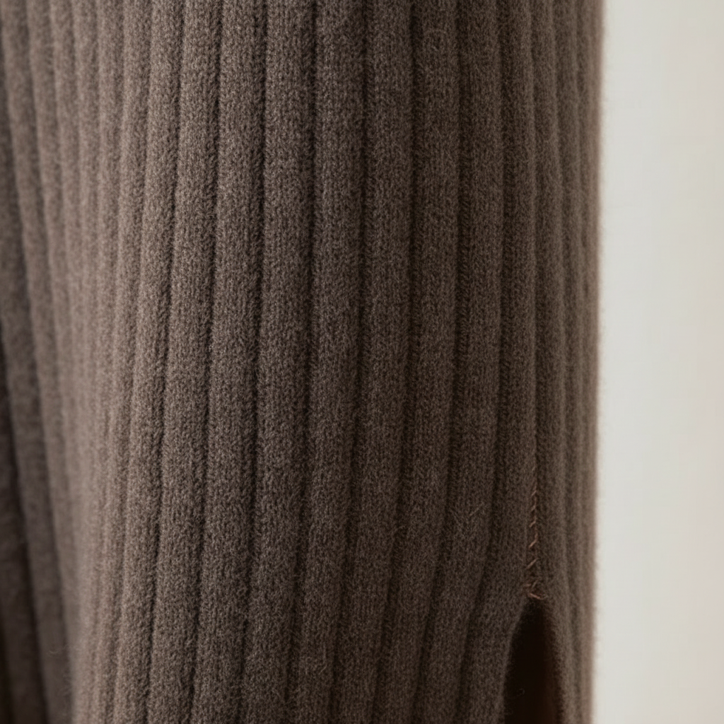 Olivia | Women's Midi Skirt With Ribbed Texture And Side Slit | Casual