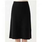 Olivia | Women's Midi Skirt With Ribbed Texture And Side Slit | Casual
