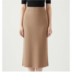 Olivia | Women's Midi Skirt With Ribbed Texture And Side Slit | Casual