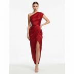 Olivia | Women's One Shoulder Dress With Asymmetric Neckline And Draped Detail | Elegant