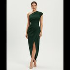 Olivia | Women's One Shoulder Dress With Asymmetric Neckline And Draped Detail | Elegant