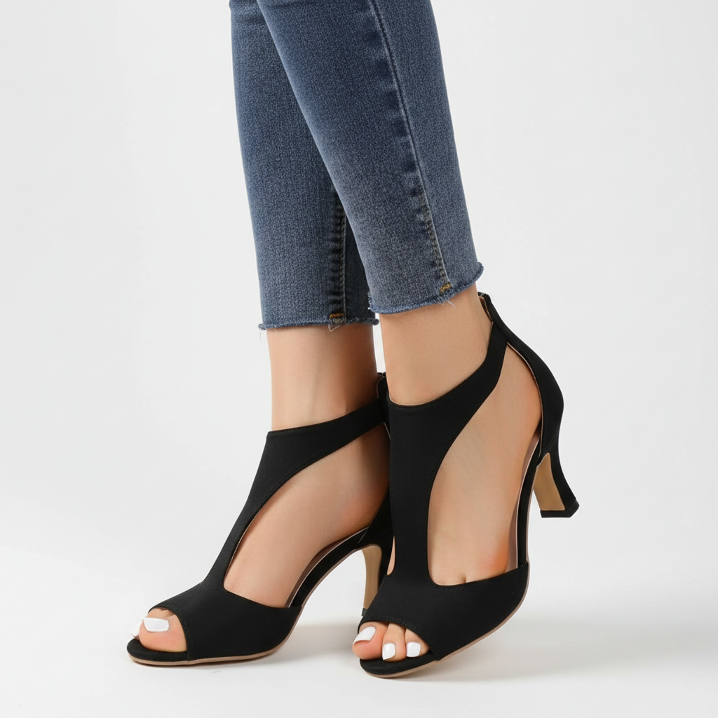 Olivia | Women's Orthopedic Heels With Cutout Design And Open Toe | Elegant