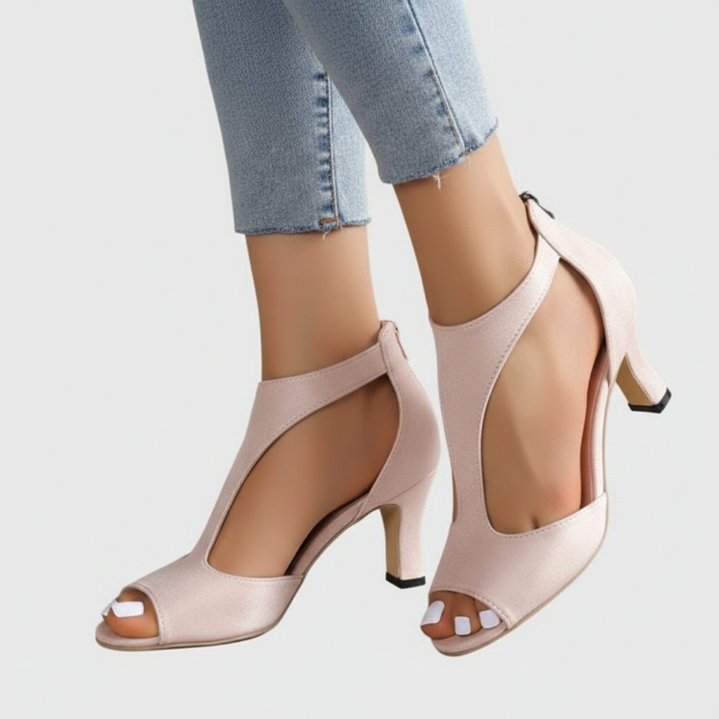 Olivia | Women's Orthopedic Heels With Cutout Design And Open Toe | Elegant