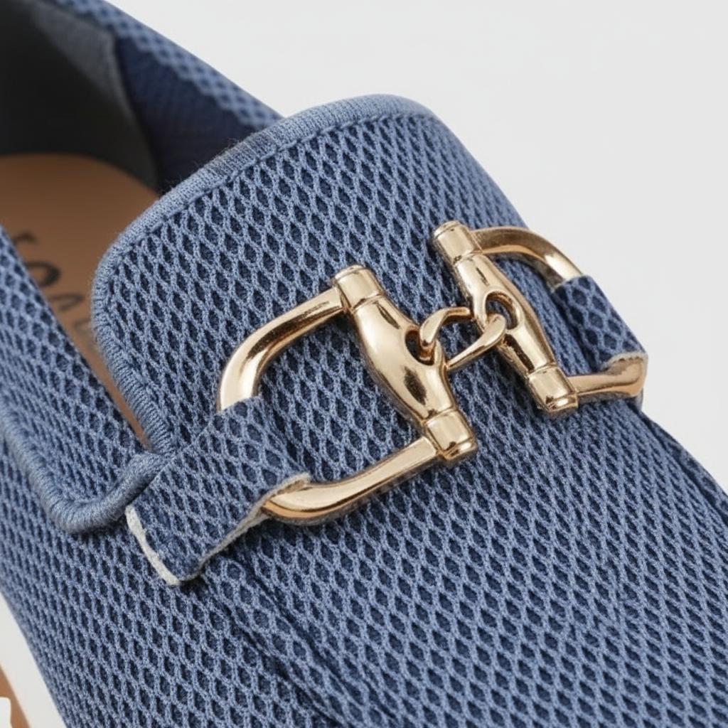 Olivia | Women's Orthopedic Loafers With Gold Hardware And Textured Finish | Elegant