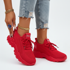 Olivia | Women's Orthopedic Sneakers With Lace Up Design And Textured Finish | Casual