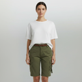 Olivia | Women's Shorts With Cargo Pockets And Belt Detail | Casual