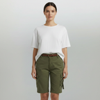 Olivia | Women's Shorts With Cargo Pockets And Belt Detail | Casual