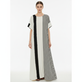 Olivia | Women's Striped Maxi Dress With Short Sleeves And Pleated Design | Casual