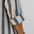 Olivia | Women's Striped Midi Shirt Dress With Button Front And Long Sleeves | Casual