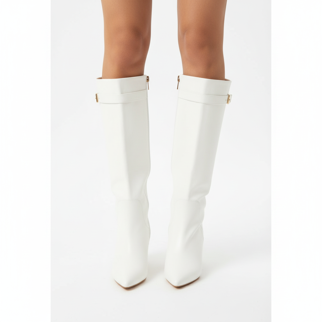 Olivia | Women's Thigh-High Boots With Block Heel And Zip Closure | Elegant