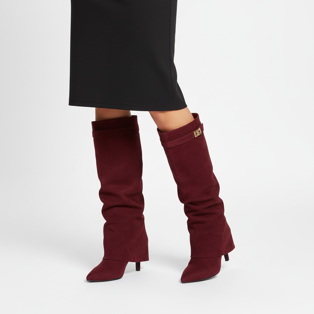 Olivia | Women's Thigh-High Boots With Block Heel And Zip Closure | Elegant