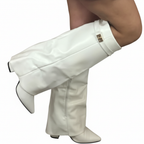 Olivia | Women's Thigh-High Boots With Block Heel And Zip Closure | Elegant
