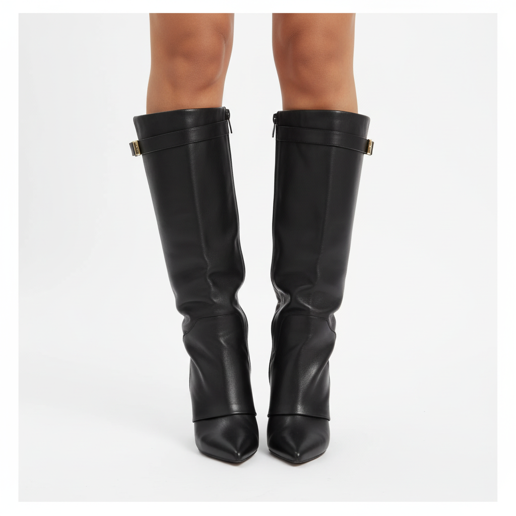 Olivia | Women's Thigh-High Boots With Block Heel And Zip Closure | Elegant