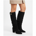 Olivia | Women's Thigh-High Boots With Block Heel And Zip Closure | Elegant