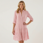 Olivia | Women's Tiered Midi Dress With Pleated Skirt And Sleeveless Design | Elegant
