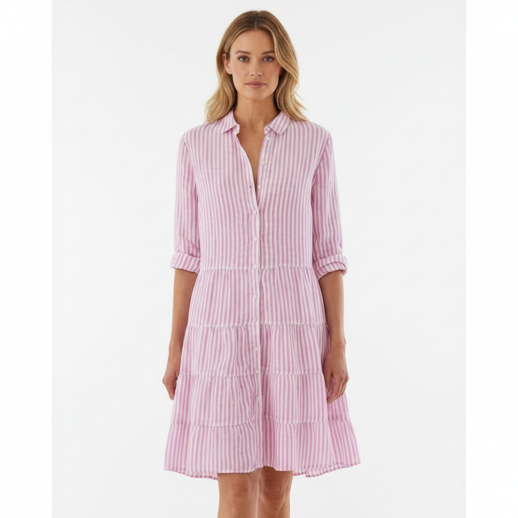 Olivia | Women's Tiered Midi Dress With Pleated Skirt And Sleeveless Design | Elegant