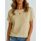 Olivia | Women's Top With Openwork Design And Short Sleeves | Casual