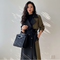 Olivia | Women's Trench Coat With Belted Waist And Contrast Panels | Chic