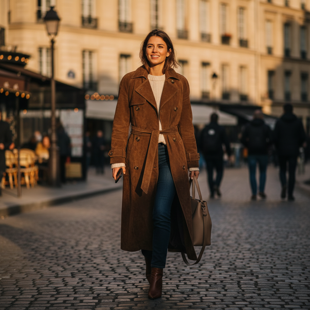 Olivia | Women's Trench Coat With Belted Waist And Double-Breasted Buttons | Classic
