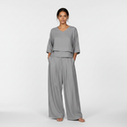 Olivia | Women's Two Piece Set With V Neck And Wide Leg Pants | Casual