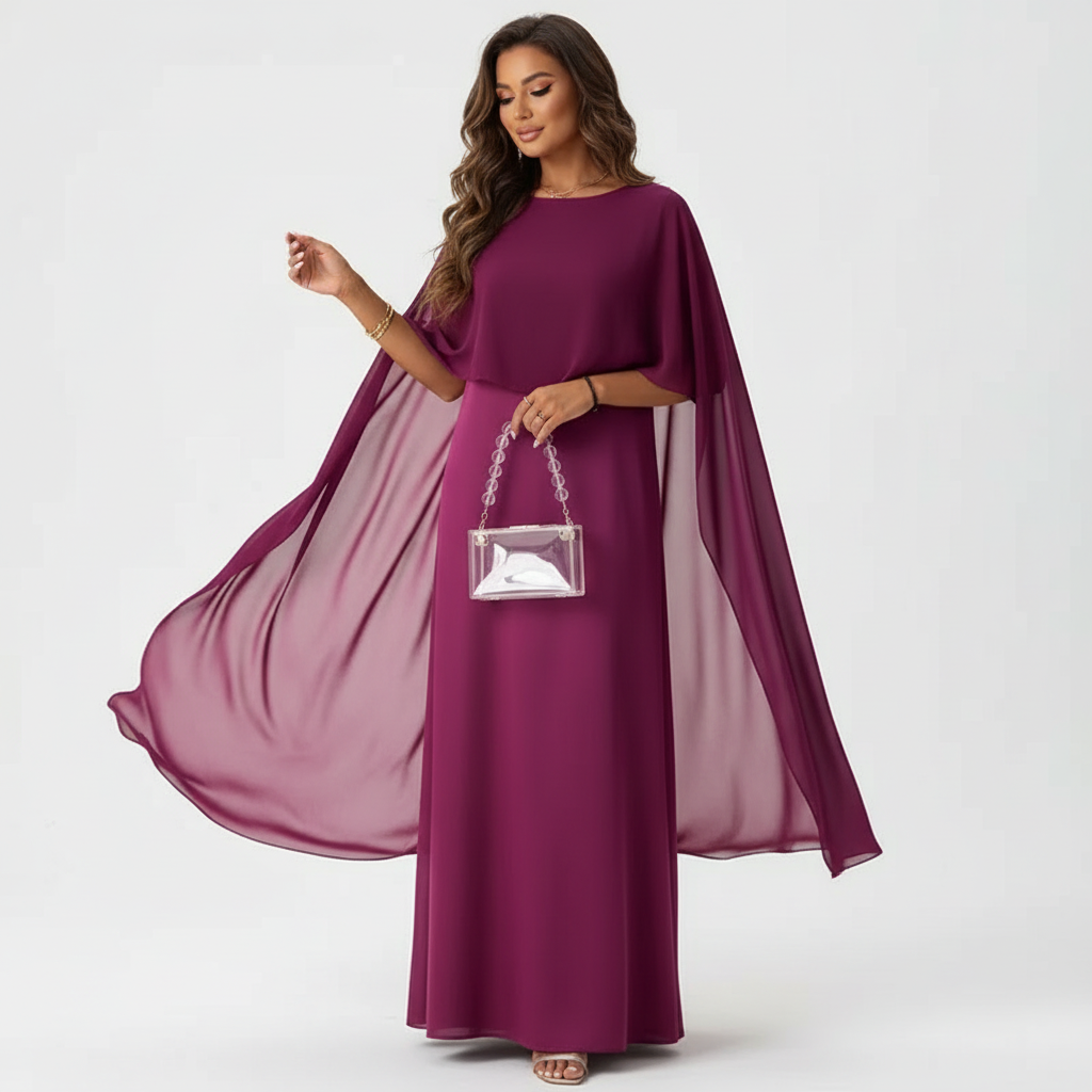 Olivia | Women's Wedding Guest Maxi Dress With Structured Bodice And Draped Skirt | Elegant