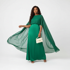 Olivia | Women's Wedding Guest Maxi Dress With Structured Bodice And Draped Skirt | Elegant