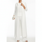 Olivia | Women's three Piece Set With Long Coat And Wide Leg Pants | Elegant