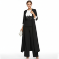 Olivia | Women's three Piece Set With Long Coat And Wide Leg Pants | Elegant