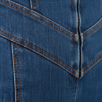 Serena | Women's Denim Jumpsuit With Front Zip And Waist Belt