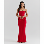 Serena | Women's Formal Maxi Dress With Printed Pattern And V Neck Wrap