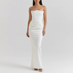 Serena | Women's Formal Maxi Dress With Printed Pattern And V Neck Wrap