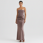 Serena | Women's Formal Maxi Dress With Printed Pattern And V Neck Wrap