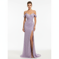 Serena | Women's Prom Maxi Dress With Lace Sleeve Design And High Neckline