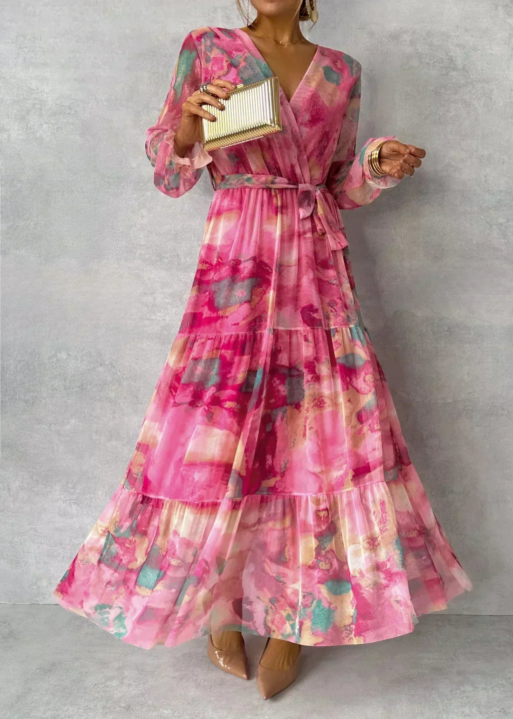 Sienna | Women's Cocktail Dress With V-Neck And Floral Print | Elegant