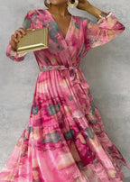 Sienna | Women's Cocktail Dress With V-Neck And Floral Print | Elegant