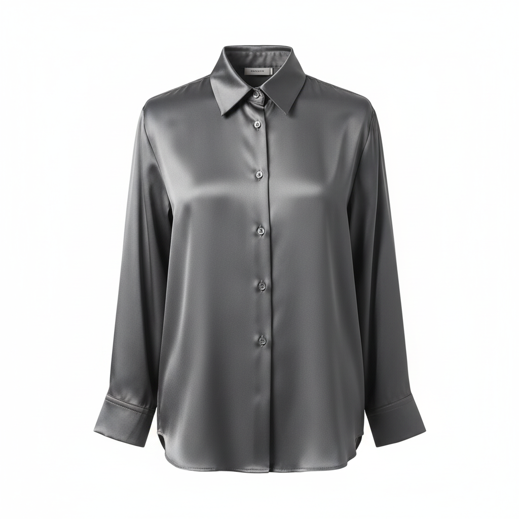 Sophia | Women's Blouse With Cuban Collar And Contrast Buttons | Elegant