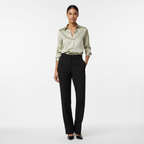 Sophia | Women's Blouse With Cuban Collar And Contrast Buttons | Elegant