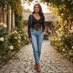 Sophia | Women's Bodysuit With V-Neck And Lace Texture | Chic