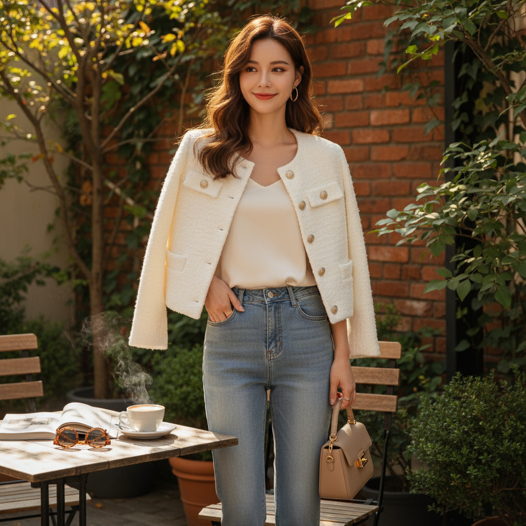 Sophia | Women's Bomber Jacket With Front Buttons And Patch Pockets | Chic