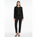 Sophia | Women's Bomber Jacket With Front Buttons And Patch Pockets | Chic