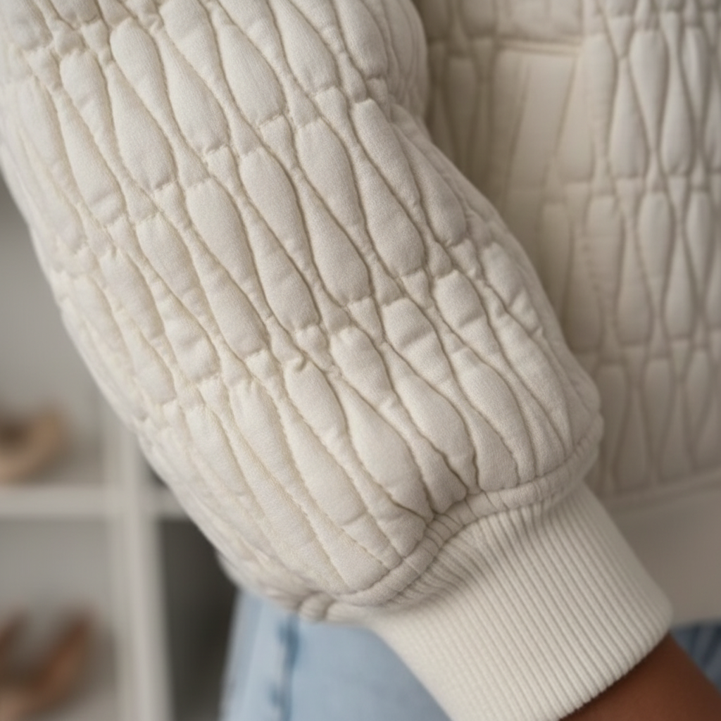 Sophia | Women's Bomber Jacket With Quilted Texture And Zip Closure | Casual
