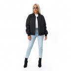 Sophia | Women's Bomber Jacket With Quilted Texture And Zip Closure | Casual