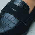 Sophia | Women's Crocodile Texture Loafers With Slip On Design And Sleek Panel | Elegant