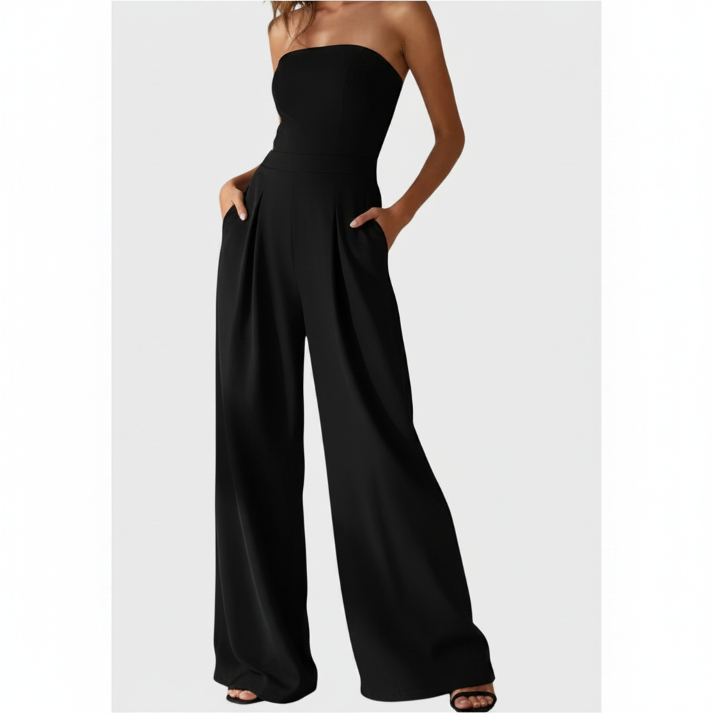 Sophia | Women's Jumpsuit With Strapless Neckline And Wide Leg Fit | Elegant