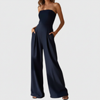 Sophia | Women's Jumpsuit With Strapless Neckline And Wide Leg Fit | Elegant