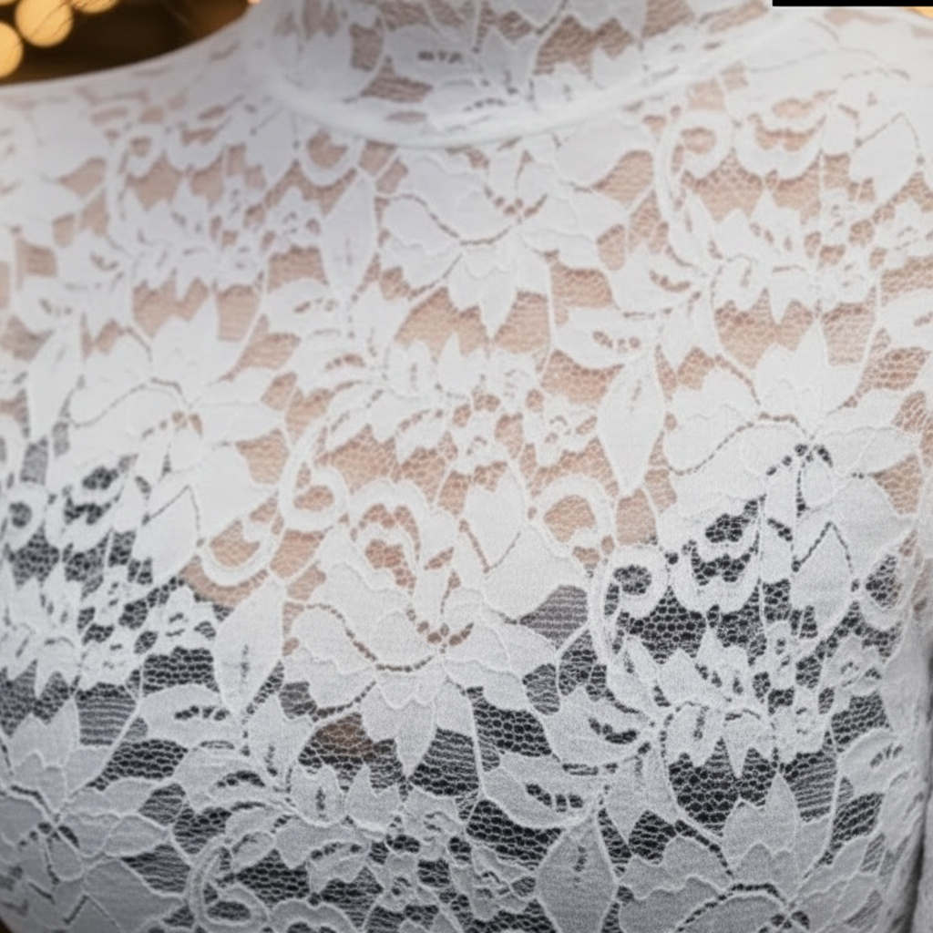 Sophia | Women's Lace Top With High Neck And Lace Detail | Elegant