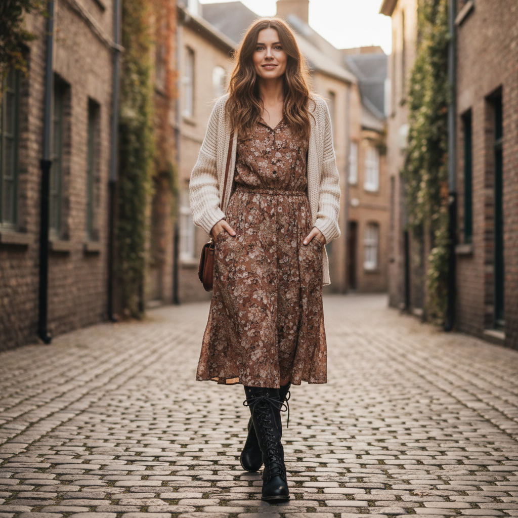 Sophia | Women's Lace-Up Boots With Mid-Calf Design And Block Heel | Vintage